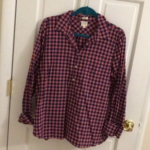 Plaid boy fit j crew long sleeve